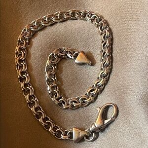 Solid 14k White Gold Double Link Bracelet 8” 7.49g!